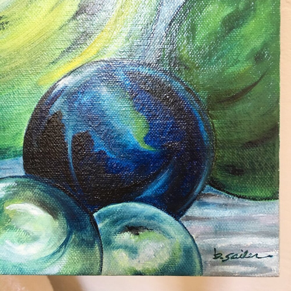 ORIGINAL OIL PAINTING ON CANVAS * MARBLES